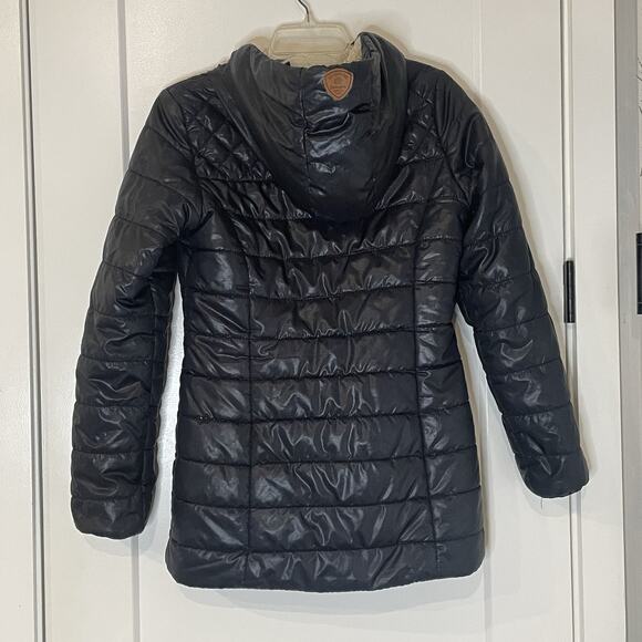 Women Puffer Jacket S Fleece Quilted Hooded Warm Winter Fall Lightweight Casual - Picture 2 of 8